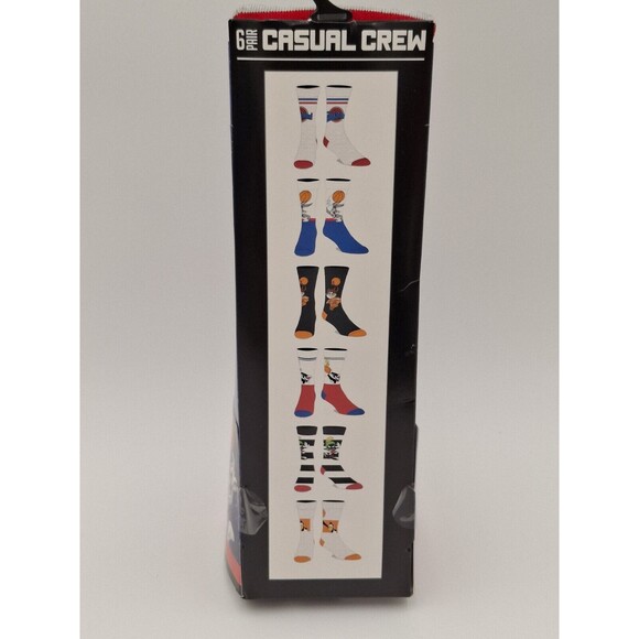 Space Jam Casual Crew Socks Bioworld 6 Pk Sz 8-12 - Picture 6 of 10